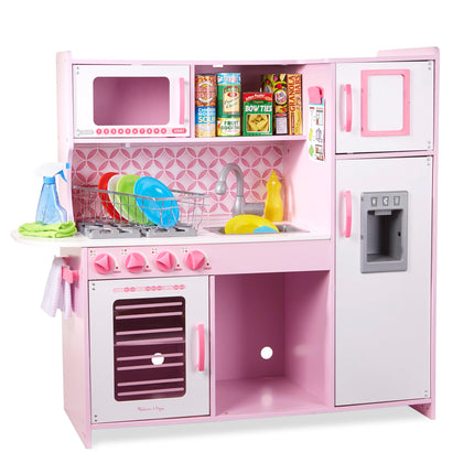 Cuisine de jeu en bois Melissa & Doug pour enfant avec distributeur de glaçons – Rose/Blanc Cupcake
