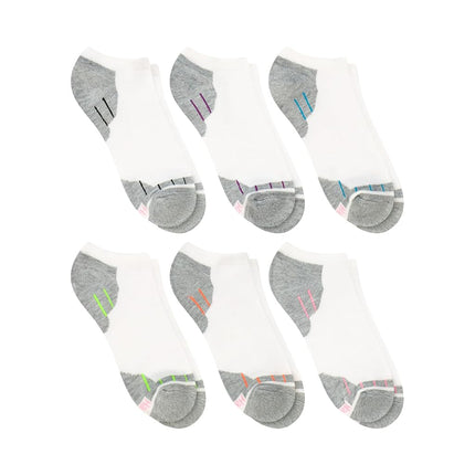 Hanes Women's 6-Pair Comfort Fit No Show Socks Casual, Assorted 3, Shoe Size:6-9.5 UK (Pack of 6)
