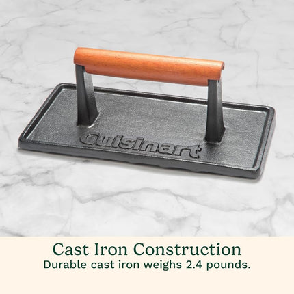 Cuisinart CGPR-221 Cast Iron Grill Press (Wood Handle)