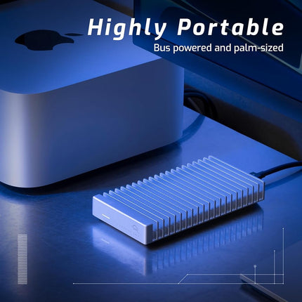 OWC Express 1M2 Portable SSD NVMe Thunderbolt Enclousure 40Gbps USB-C USB4 Ultra Fast up to 3836MB/s real-world performance External SSD Drive with Aluminum Heat Sink - Works with PC & Mac (4TB)