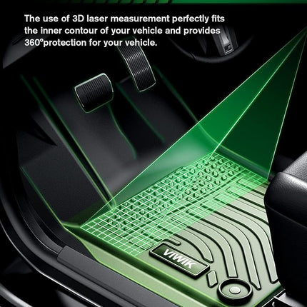 VIWIK Floor Mats for 2016-2021 Sorento 7 Seat All Weather Protection Custom Full Set Liners Include 1st and 2nd Row Front & Rear Black Car Liners
