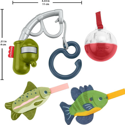 Fisher-Price Baby Toys Mini Me Moments 4 Piece Fun Fishing Toy for Sensory Activities for Baby Development from 3 Months and Up