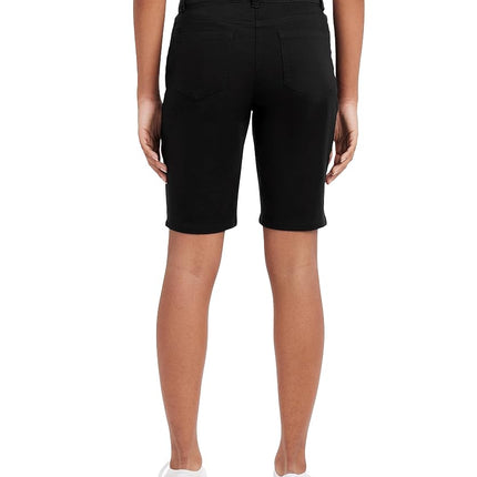 IZOD Women's Juniors Uniform Skinny Bermuda Stretch Twill Short, Black, 5
