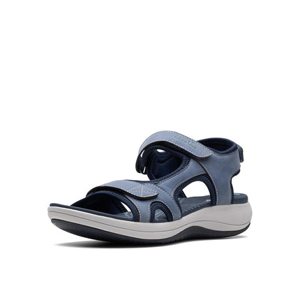 Clarks Women's Mira Bay Flat Sandal, Denim Blue Te