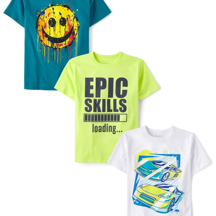 The Children's Place Boys' Vehicle Short Sleeve Gr