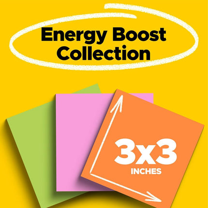 Post-it® Super Sticky 3"x3" Ultra Colour Pads, 3pack