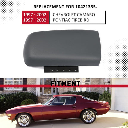 HECASA Center Console Lid Armrest Door Compatible with 1997-2002 Chevrolet Camaro Pontiac Firebird Replacement for 10421355 Plastic Gray