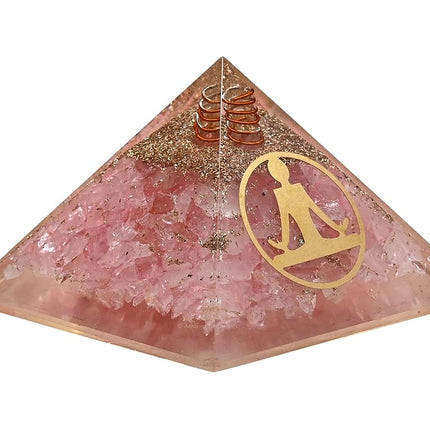 Orgone Pyramid Rose Quartz Crystal - Natural Love 