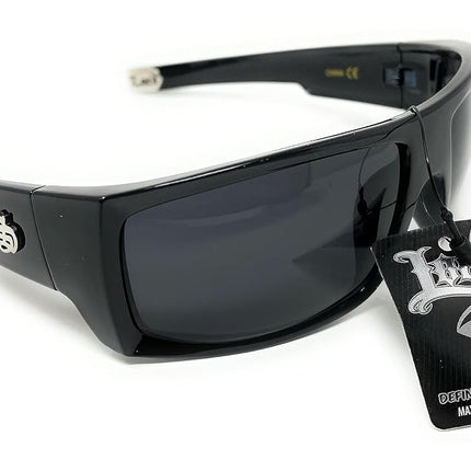 Locs Men's Original All Black Hardcore Sharp Square OG Sunglasses