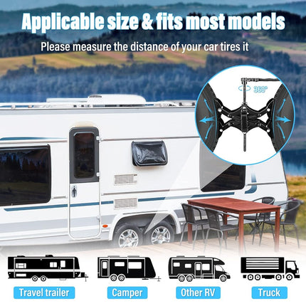 Nilight Wheel Chock Stabilizer, 2PCS X-Chocks Wheel Stabilizer for Travel Trailers, Fits 3" to 10" Wheel Gaps, Heavy Duty RV Scissor Tire Locking Chocks for Campers Travel Trailers Trucks