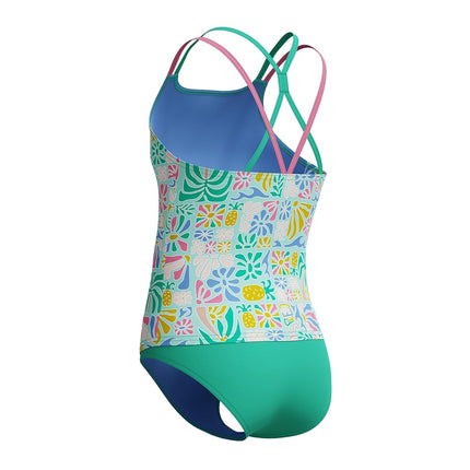 Speedo Girls Swimsuit Two Piece Tankini Thin Strap