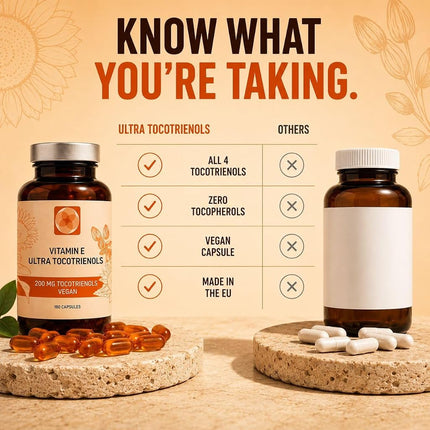 Kala Health Ultra Tocotrienol 200mg Vitamin E Vegan – All 4 tocotrienols - Alpha Tocotrienol + Beta Tocotrienol + Gamma Tocotrienol + Delta Tocotrienol – No Tocopherols - Unique Tocotrienol Complex (180)