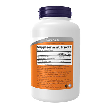 NOW Foods Nac-Acetyl Cysteine 600Mg, 500Vcaps (250X2)