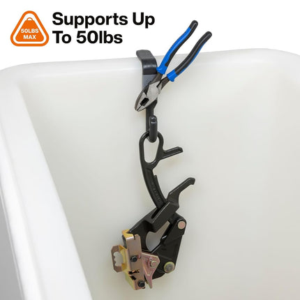 KLEIN TOOLS BC311M Magnetic 2-Inch S-Hook for Lineman Bucket, Bucket Work Center Compatible Hook with Impact-Resistant Nylon, Personalized Organization for Aerial Utility Workers, Tool-Free Setup