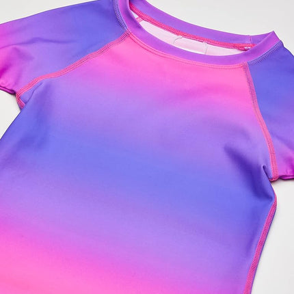 Kanu Surf Girls' Long Sleeve Rashguard UPF 50+ Two Piece Swim Set, Janie Pink, 6