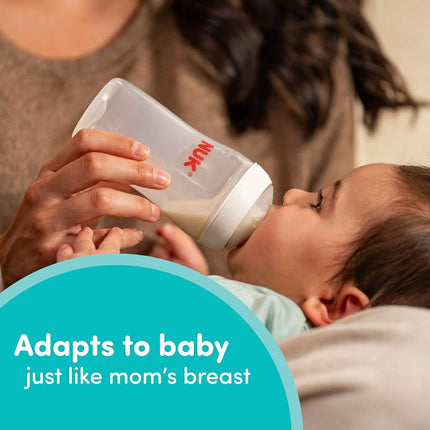 NUK Perfect Match 2-in-1 Natural and Anti-Colic Bottle with Slow Flow, Wide, Adaptable Nipple, 5oz., 2 Pack