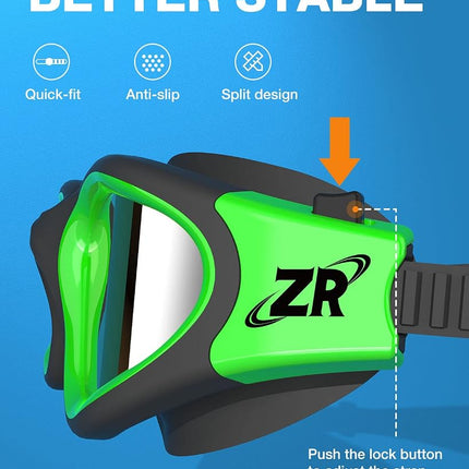 ZIONOR Swim Goggles, G1 Polarized Swimming Goggles UV Protection Leakproof Anti-fog Adjustable Strap for Adult Men Women (Polarized Mirror Silver Lens)
