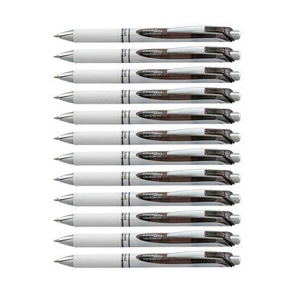 Pentel EnerGel Pearl Deluxe Retractable Liquid Gel Ink Pens, 0.7mm Point, Black Ink. (Box of 12)