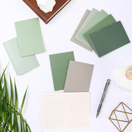 Eaasty 50 Pcs Mini Notebooks Lined Paper Bulk, Green