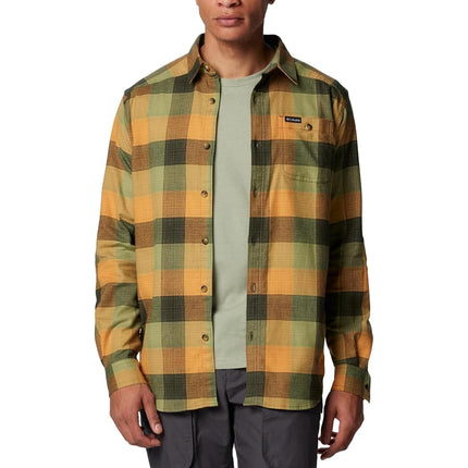 Columbia Men's Cornell Woods Flannel Long Sleeve Shirt, Greenscape Ombre Buffalo, Small