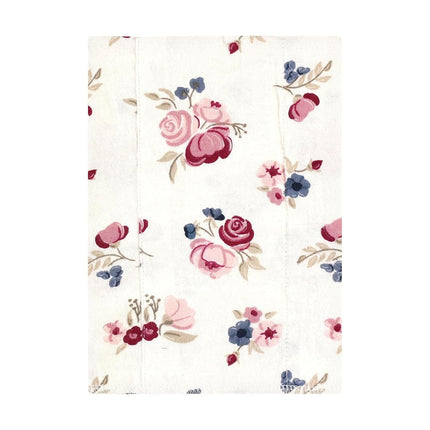 Hudson Baby Unisex Baby Cotton Flannel Burp Cloths, Dusty Rose Floral 7-Pack, One Size