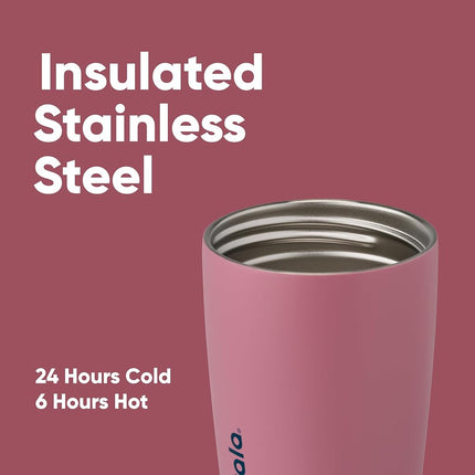 Owala SmoothSip Slider Stainless Steel Coffee Tumbler, 355ml, Crochet Queen