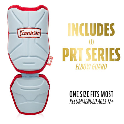 Franklin Sports Baseball Elbow Guard - PRT Series Adult Baseball + Softball Shield for Batting - Protective Elbow + Forearm Pad - Right + Left Hand Hitters - White/Gold - One Size - Adult