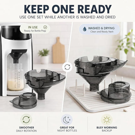 Remerry 3 Sets Baby Formula Maker Funnel Replacement and Cover Compatible with Baby Brezza/Formula Pro Advanced and Advanced WiFi Dispenser Inside Parts, Grey, Not Compatible with Pro Mini