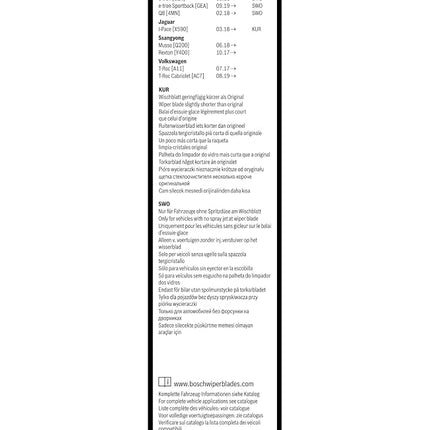 Bosch Wiper Blade Aerotwin A621S, Length: 650mm/500mm − Set of Front Wiper Blades - Only for Left-Hand Drive (EU)