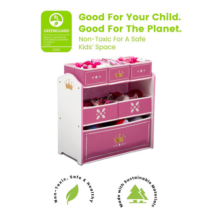Delta Children Princess Crown 6 Bin Storage Toy Organiser