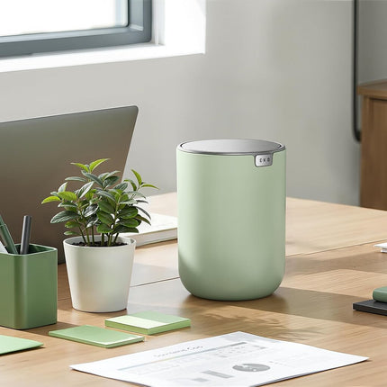 EKO 2.2L Mini Desk Bin with Swing Lid, Tabletop Rubbish Bin, Sage