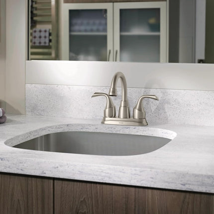 MOEN Idora 4 in. Centerset 2-Handle Bathroom Faucet in Spot Resist Brushed Nickel