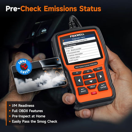 FOXWELL NT510 Automotive OBD2 Scanners Code Reader for BMW Full System Car Diagnostic Scan Tool with Car Engine, Transmission, SRS, ABS, EPB, Oil Reset, DPF, SAS and Battery Registration