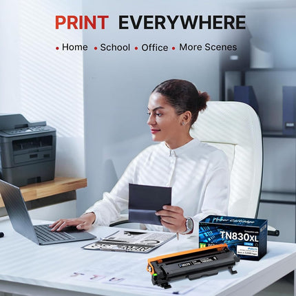 TN830XL TN830 Toner Cartridges - Replacement Compatible for Brother TN830 TN-830 TN830XL Compatible with HL-L2460DW DCP-L2640DW HL-L2405W HL-L2400D HL-L2480DW MFC-L2820DW Printer (1 Black)