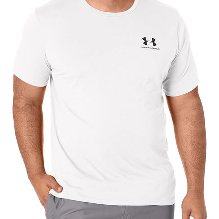 Under Armour mens Sportstyle Left Chest Short-Sleeve T-Shirt , White (100)/Black , X-Large Tall