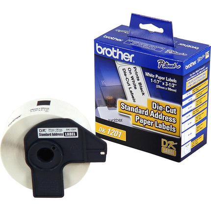 Étiquettes d'adresse standard prédécoupées Brother Genuine DK1201 pour imprimantes QL, (DK1201)