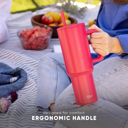 Simple Modern Disney 40 oz Tumbler with Handle and Straw Lid | Insulated Reusable Stainless Steel Water Bottle Travel Mug | Gifts for Women Men Him Her | Trek Collection | 40oz | Princess Icons