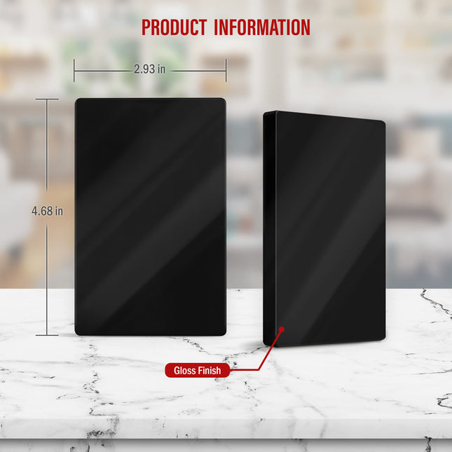 ENERLITES Screwless Blank Wall Plate, Child Safe Blank Device Outlet Cover, Standard Size, 1-Gang 4.68" x 2.93", Polycarbonate Thermoplastic, UL Listed, SI8801-BK, Glossy, Black