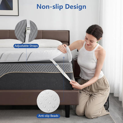 Ultra Firm Mattress Topper Full Size, 3 Inch Extra Firm Mattress Pad for Pain Relief, High Density Support Bed Topper with Removable & Washable Cover, CertiPUR-US, No Smell