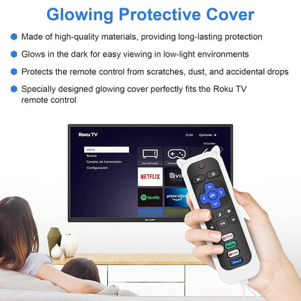 2 Pack Replacement Remote for Roku TV with Protective Cover ((White))