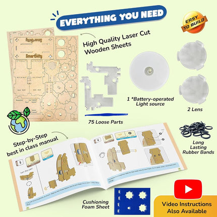 Smartivity Microscope STEM STEAM Educational DIY Building Construction Activity Toy Game Kit, Easy Instructions, Experiment, Play, Learn Science Engineering Project 8+with 100x Zoom