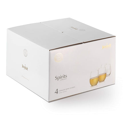 JoyJolt Spirits Stemless Wine Glasses for Red or White Wine (Set of 4)-19-Ounces