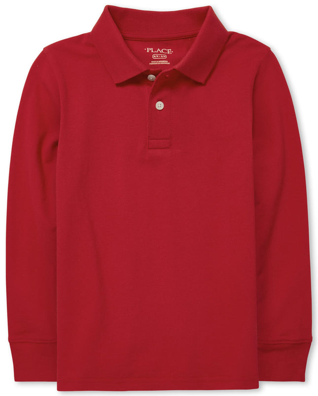 The Children's Place Boys' Long Sleeve Pique Polo,