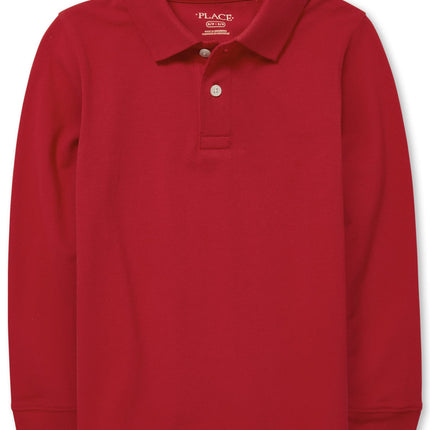The Children's Place Boys' Long Sleeve Pique Polo,