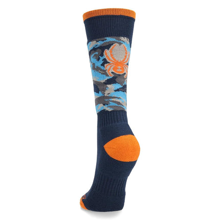 Spyder YOUTH SWEEP SKI SOCKS, Boy's, Camouflage Aether Blue, L