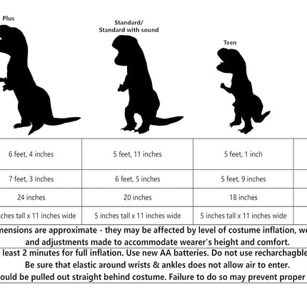 Rubies Jurassic World : Costume gonflable T-Rex avec son pour enfants, taille unique unisexe