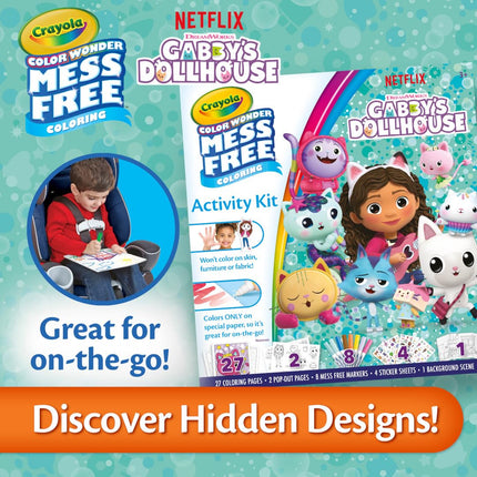 Crayola Color Wonder Gabby's Dollhouse Activity Kit, Mess Free Coloring Set for Toddlers, Travel Activities, Toddler Toys, Gifts for Girls & Boys