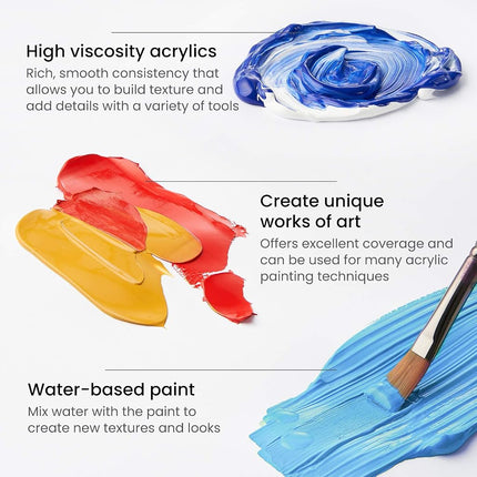 ARTEZA Acrylic Paint, A719 Pearl Electric Blue, 16.9 fl oz, 500ml Jar, Opaque, Quick-Drying, Acrylic Paints for Painting on Canvas
