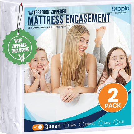Utopia Bedding Zippered Mattress Encasement, Six-S