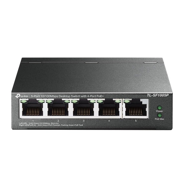 TP-LINK TL-SF1005P 5-Port 10/100 Mbps Desktop Switch with 4-Port PoE